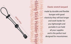 Backpack Hiking Stick Holder Straps, Elastic Lanyard Cord Rope for Walking Pole