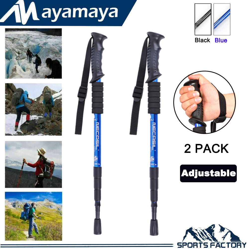 2X Trekking Poles Nordic Walking Sticks Adjustable Anti-shock Hiking Alpenstock