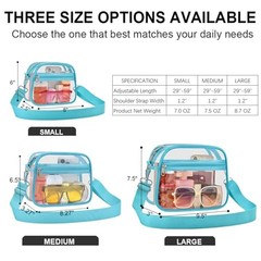 Clear Bag for Stadium Events Clear Sports Fan Handbags Purses with Medium Aqua