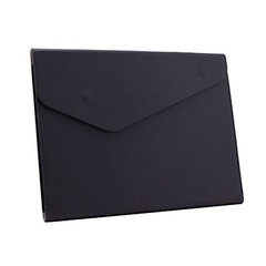 PU Leather File Folder Document Holder Waterproof Portfolio Envelope A4 Black