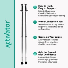 Urban Poling ACTIVATOR® Walking Poles for Balance and Rehabilitation – 1 Pair –
