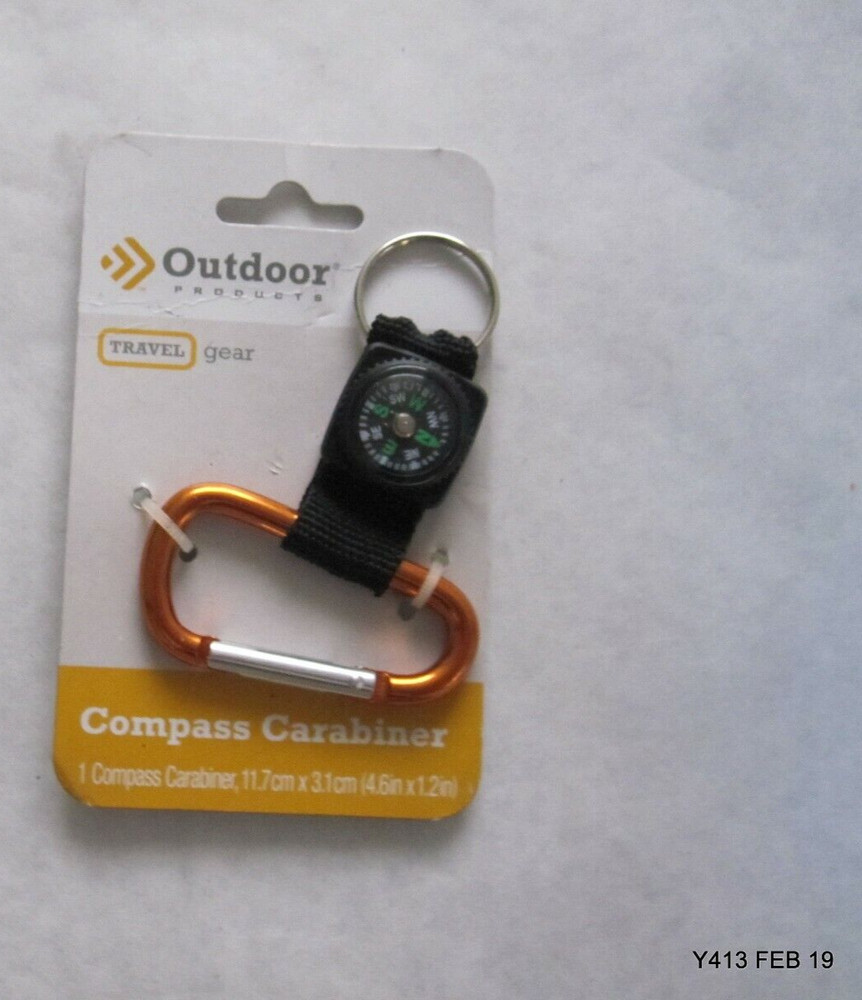 Outdoor Orange Carabiner w/ Compass 54078