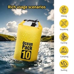 Dry Bag Waterproof for Women Men,Rolled Lightweight Dry Storage Bag 20L Yellow