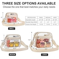 Clear Bag for Stadium Events Clear Sports Fan Handbags Purses Medium Creamy