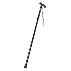 (Black)Aluminium Alloy Telescopic Walking Cane Trekking CH