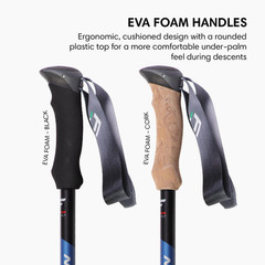 Compact 3 Trekking Poles – 5.6 Oz Ultralight, Backpacking, Thru Hiking Poles, Ad