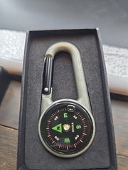 CARABINER W/ COMPASS, Liquid-Filled Aluminum Compact Lightweight