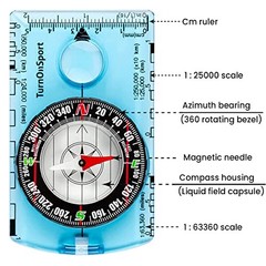 Orienteering Compass – Advanced Scout Compass for Hiking, Camping, and Blue