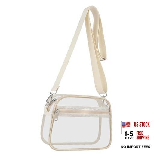Clear Bag for Stadium Events Clear Sports Fan Handbags Purses Medium Creamy