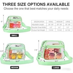 Clear Bag for Stadium Events Clear Sports Fan Handbags Large Avocado Green