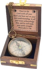 Quote Engraved Compass | Camping Compass Inspirational Christian Religious Gifts