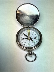 7 Vintage Japan Compass Pocket Wrist Pin On Hunting Hiking Glow In Dark ATCO