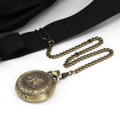 Classic Antique Finish Pocket Compass with Chain | Copper Survival Compass