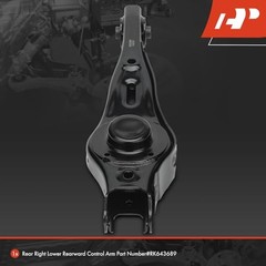 Rear Right Rearward Lower Control Arm, with Bushing, Compatible with Hyundai
