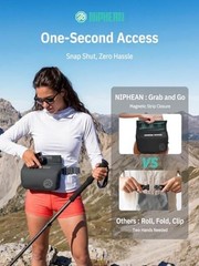 IPX7 Waterproof Fanny Pack with Magnetic One-Hand Closure, Durable 2.5L Black