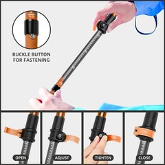 Adjustable Height Collapsible Trekking Poles Lightweight Compact Walking