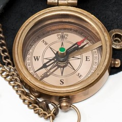 Engravable Brass Compass Nautical Antique Vintage Pocket Gift 2″ With Case