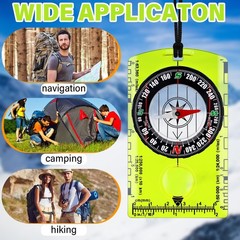 Acrylic Orienteering Compass for Hiking, Backpacking, Map Reading & Navigation