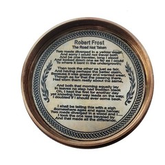 Engraved Antique Brass Poem Compass with Leather Case, Birthday Gift for Kids