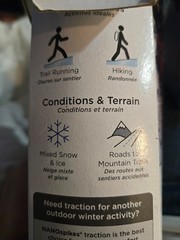 Kahtoola EXOspikes Footwear Traction for Winter Hiking & Trekking, Black MEDIUM
