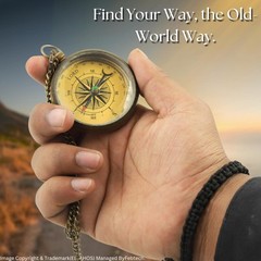 Antique Brass Compass with Leather Case ”Trust in The Lord” – Birthday Wedd…