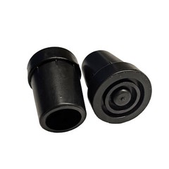 2pcs Replacement Rubber Cane Tips with Metal Washer for 3/4″ in Black – Durable