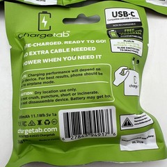 chargetab Emergency Phone Charger USB-C Pre-Charged Portable 3000mAh Lot Of 3