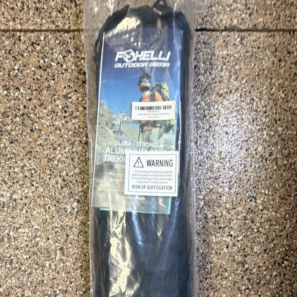 Foxelli Ultra Strong Aluminum Black Trekking Poles for Hiking