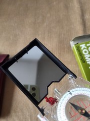 Cold War West Germany Compass w/ Mirror & Case Complete Vintage Navigation Set