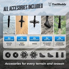TrailBuddy 3K Carbon Fiber Hiking Poles – Fiber, Black Raven