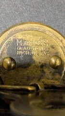Vintage Marbles Compass, White Face Gladstone MI. Pin Back Brass, Hunting Hiking
