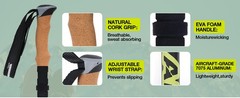 Collapsible Trekking Poles for Hiking-Lightweight Adjustable Walking Sticks with