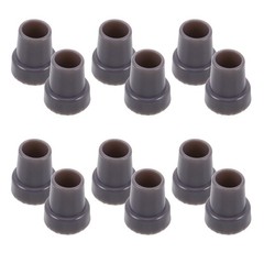 12pcs Rubber Cane Tips: Heavy Duty Walking Cane End Cap Black Replacement