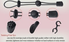 4Pcs Backpack Hiking Stick Holder Straps, Elastic Lanyard Rope for Trekking