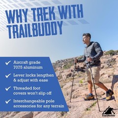 Bastones De Trekking Para Senderismo, Paquete De 2, Plegables Ligeros Antigolpes