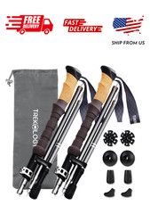 Trekology Trekz Cork Handle Collapsible Trekking Poles Lightweight,Compact,Adjus