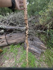 Handcrafted 56″ Post Oak Hiking Staff Wood Walking Stick Custom Art