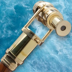 Brass Telescope and Walking Stick | 3-Piece Break-Down Design | 37″ Overall