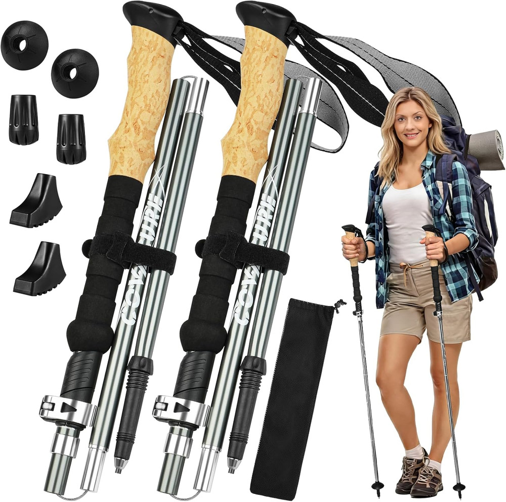 Hiking Poles – Aluminum Alloy 7075 Trekking Poles Collapsible with Telescopic,Li