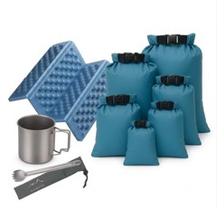 Ultralightweight Hiking Bundle 750ml Pot, Long Spork, 6pc Dry Bag & Seat Pad