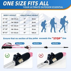 Lightweight Collapsible Kids Hiking Poles – Retractable Kids Hiking Stick,