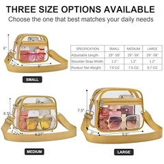 Clear Bag for Stadium Events Clear Sports Fan Handbags Purses with Small Gold