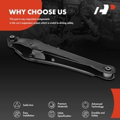 Rear Lower Rearward Control Arm with Bushing, Compatible with Jeep MK Series