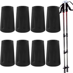 8 Pcs Universal Replacement Rubber Tips for Trekking Poles & Walking Sticks