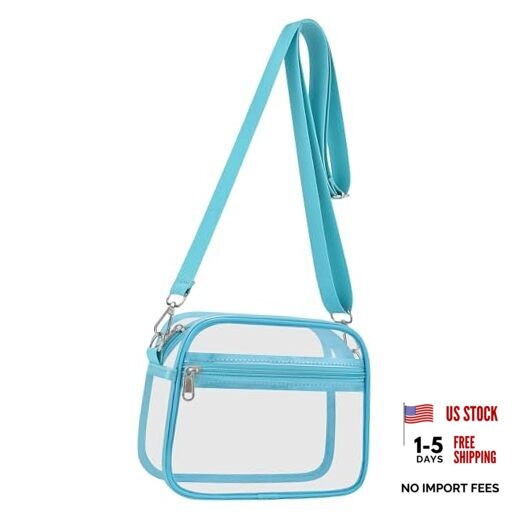 Clear Bag for Stadium Events Clear Sports Fan Handbags Purses with Small Aqua