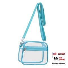 Clear Bag for Stadium Events Clear Sports Fan Handbags Purses with Small Aqua