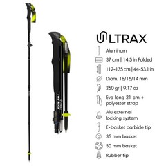 Ultrax Aluminum Trekking Poles – Ultralight 9.2 oz, Backpacking, Bikepacking,…