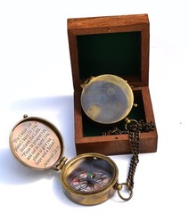Solid Brass Engraved Compass Jeremiah 2911 Christian Baptism Communion Gift