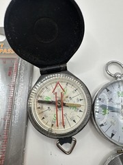 Lot of 3 Compasses – Liquid Filled Pocket & Map Compass Japan UST
