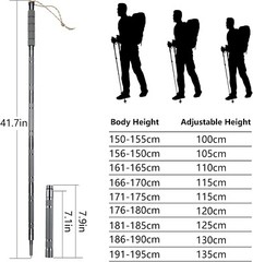 Durable Aluminum Hiking Stick with Anti-Slip Grip & Emergency Compass – 41 Inch